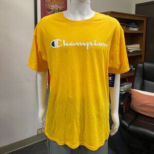 Champion Yellow Crew Neck Short Sleeve T-shirt Men's US Size X-Large